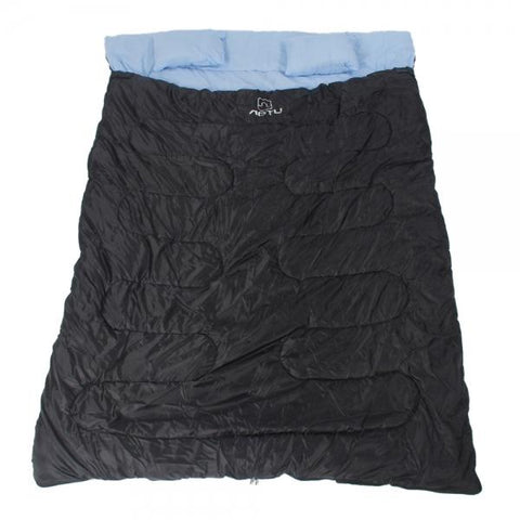 86" x 60" Camping Waterproof Envelope Style 2 Person Sleeping Bag with 2pcs Pillows -5?~25?
