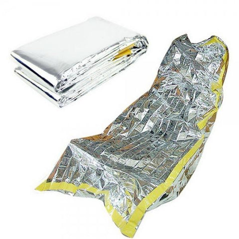 Emergency Sleeping Bag Ultralight Portable Insulation Survival Rescue Outdoor Camping Silver Blanket Random Color