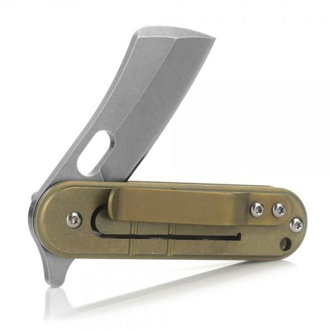 FURA "Press-to-Open" Design TC4 Titanium Alloy (Handle) + S35VN Powder Steel (Blade) Clasp Knife Copper