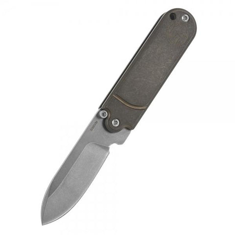 FURA "Press-to-Open" Design TC4 Titanium Alloy(Handel) + S35VN Powder Steel(Blade) Clasp Knife Ruin Golden