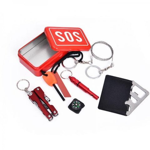 SOS Emergency Equipment Tool Kit First-Aid Box Fishing Supplies Outdoor Survival Gear